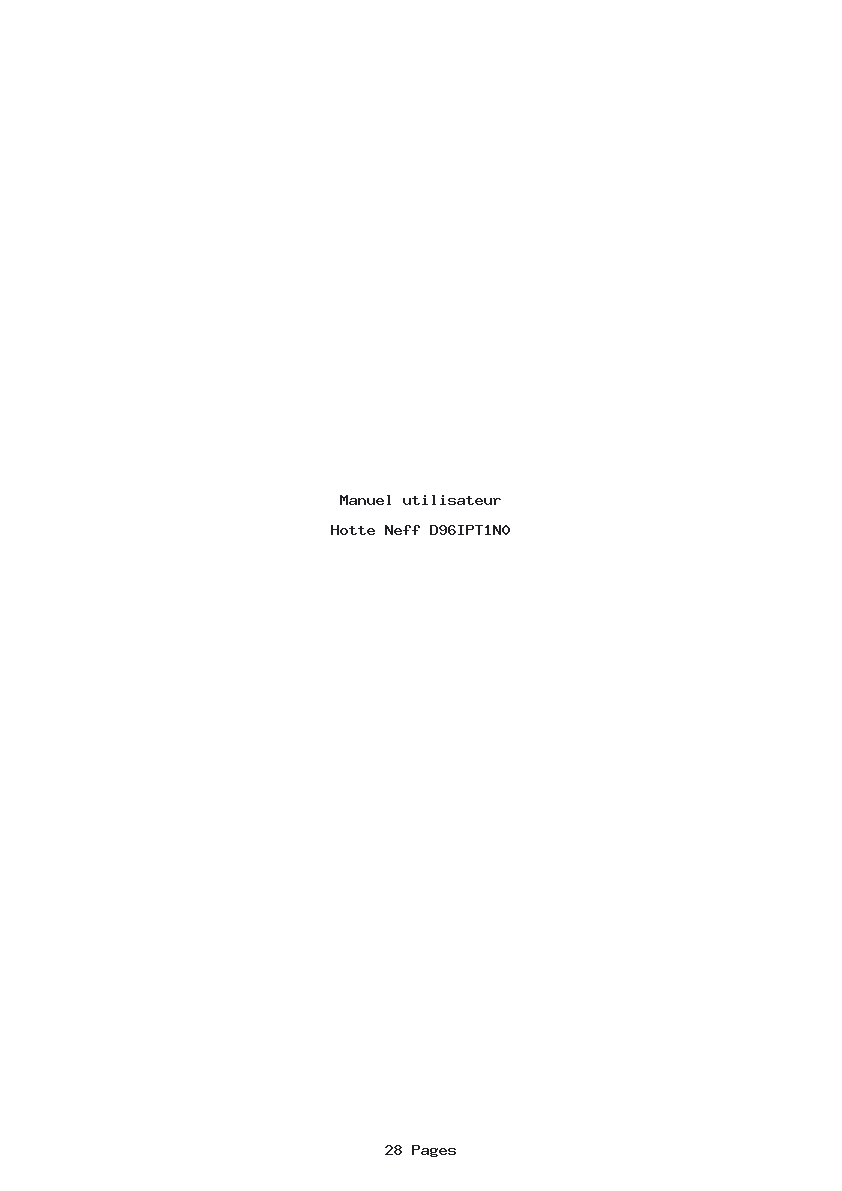 Page 1 de la notice Manuel utilisateur Neff D96IPT1N0
