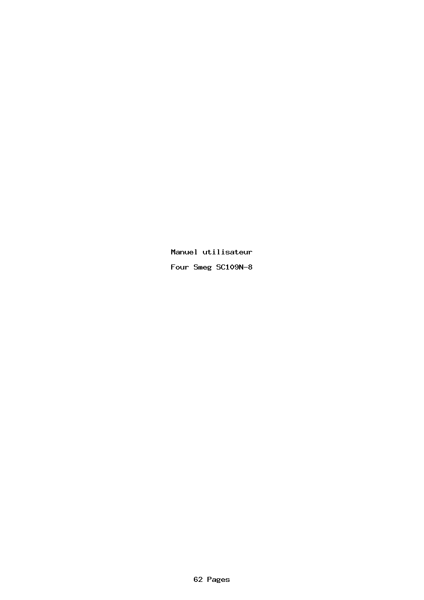 Page 1 de la notice Manuel utilisateur Smeg SC109N-8