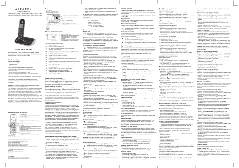 Page 1 de la notice Manuel utilisateur Alcatel Sigma 110 Voice Duo