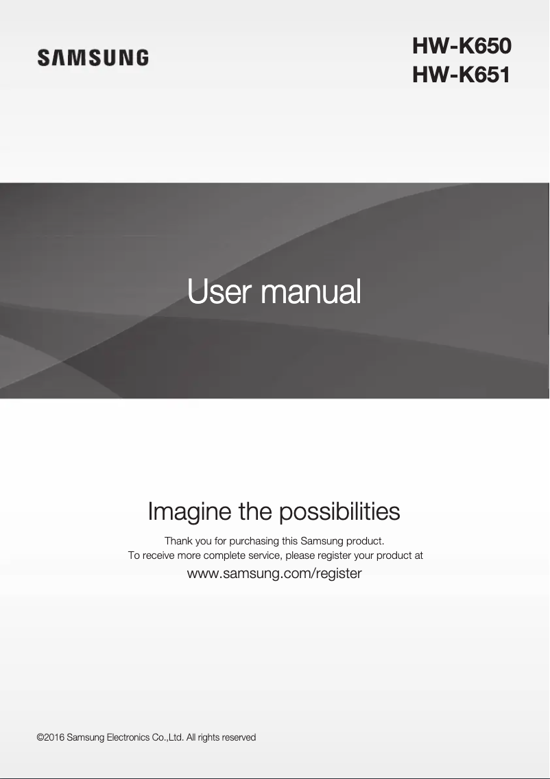 Page n°1 - Manuel utilisateur Samsung HW-K650