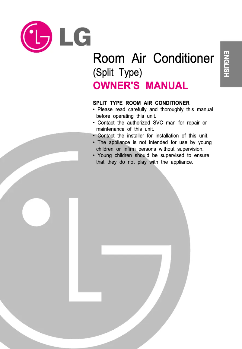 Page 1 of the manual User Manual LG TSUC122YDA0