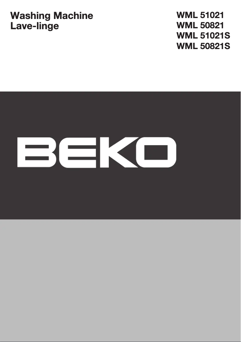Page 1 de la notice Manuel utilisateur Beko WML 50821 S