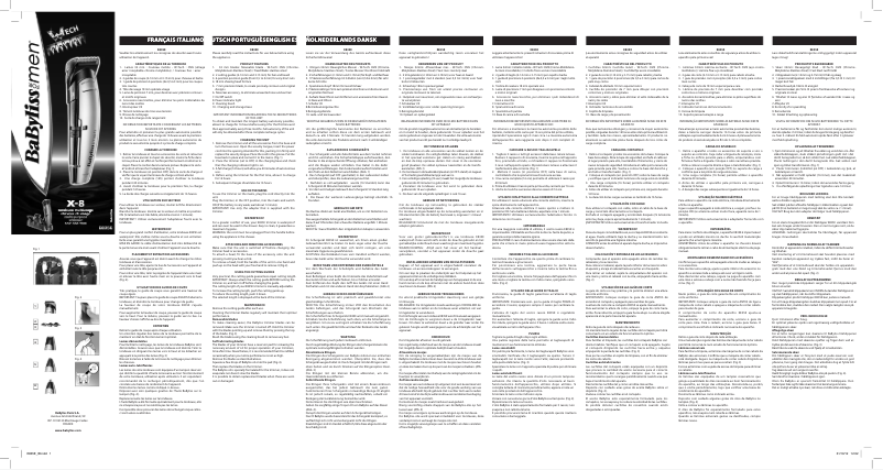 Page 1 de la notice Manuel utilisateur BaByliss X-8