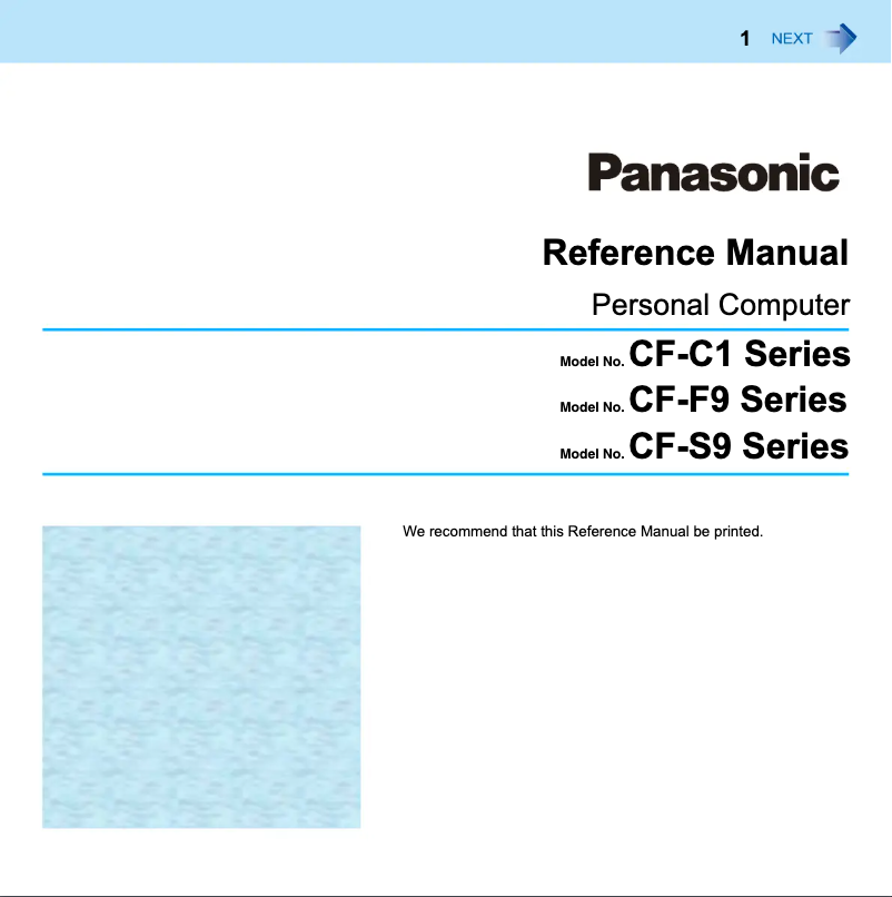 Page 1 de la notice Manuel utilisateur Panasonic Toughbook CF-F9