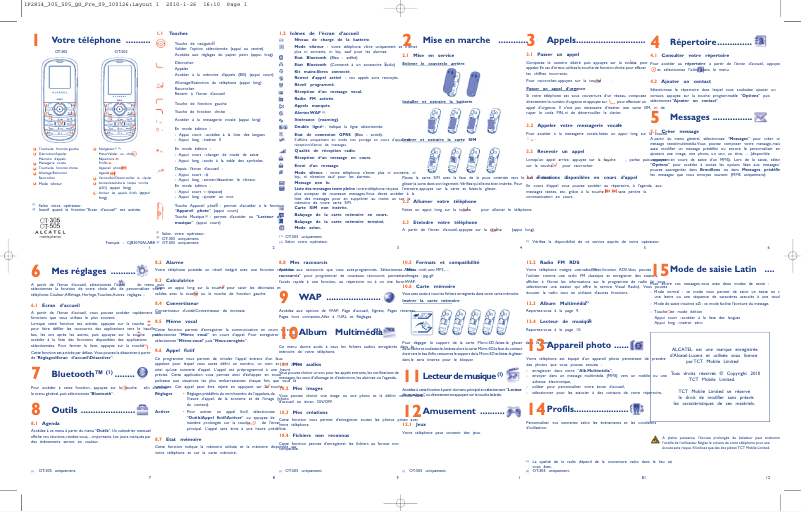 Page 1 de la notice Manuel utilisateur Alcatel One Touch 505