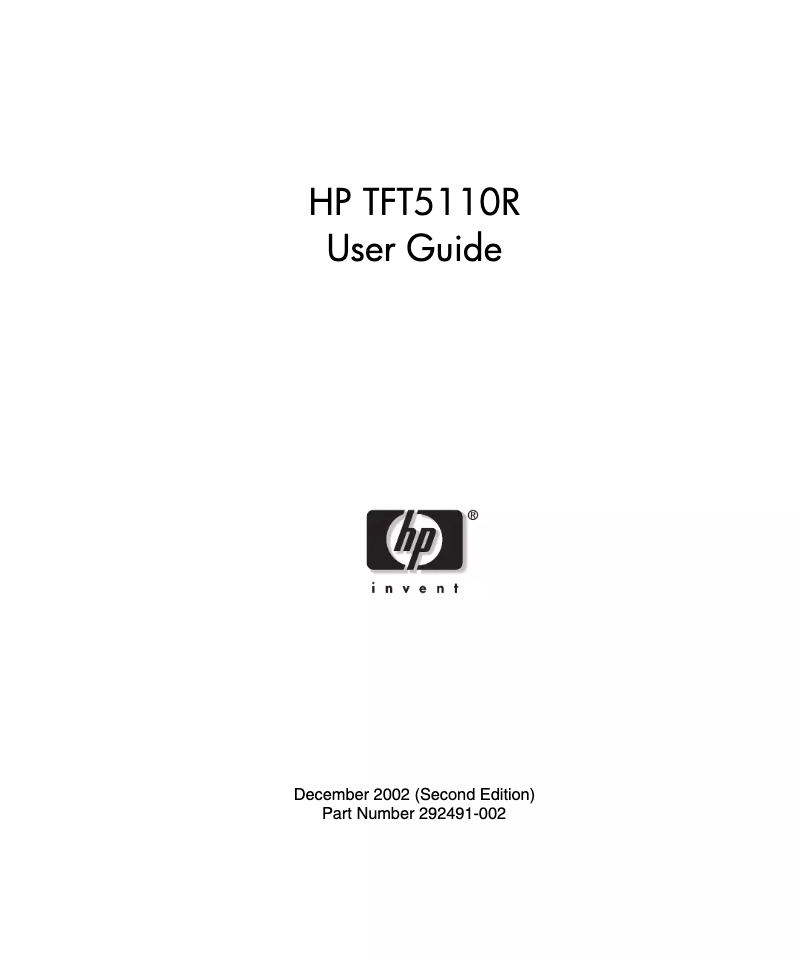 Página 1 del manual Manual de usuario HP TFT5110R