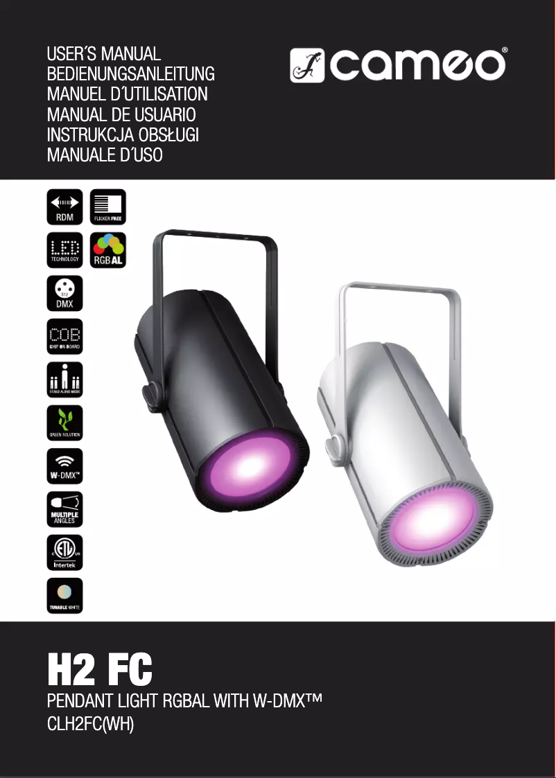 Page 1 de la notice Manuel utilisateur Cameo H2 FC