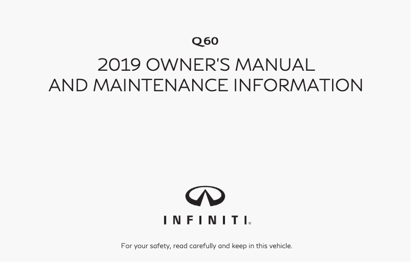 Page 1 de la notice Manuel utilisateur Infiniti Q60 (2019)