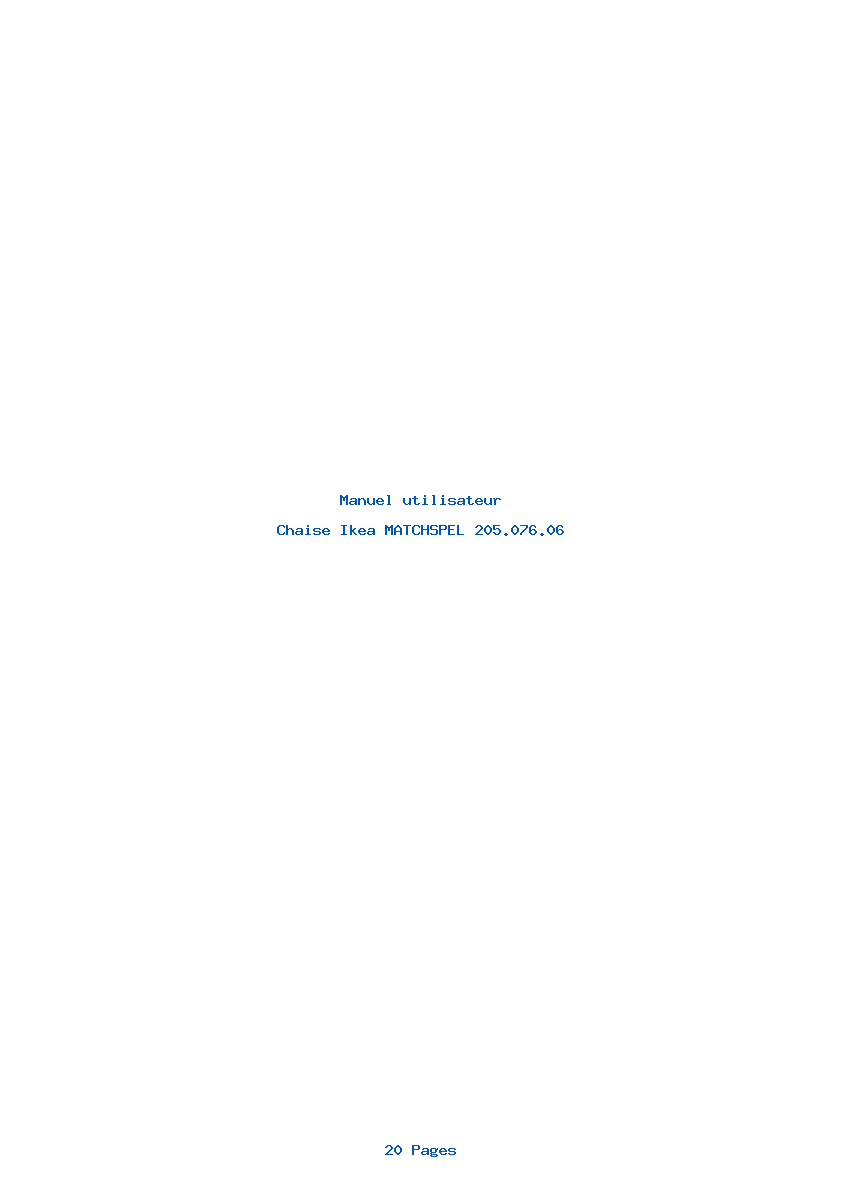Page 1 de la notice Manuel utilisateur Ikea MATCHSPEL 205.076.06