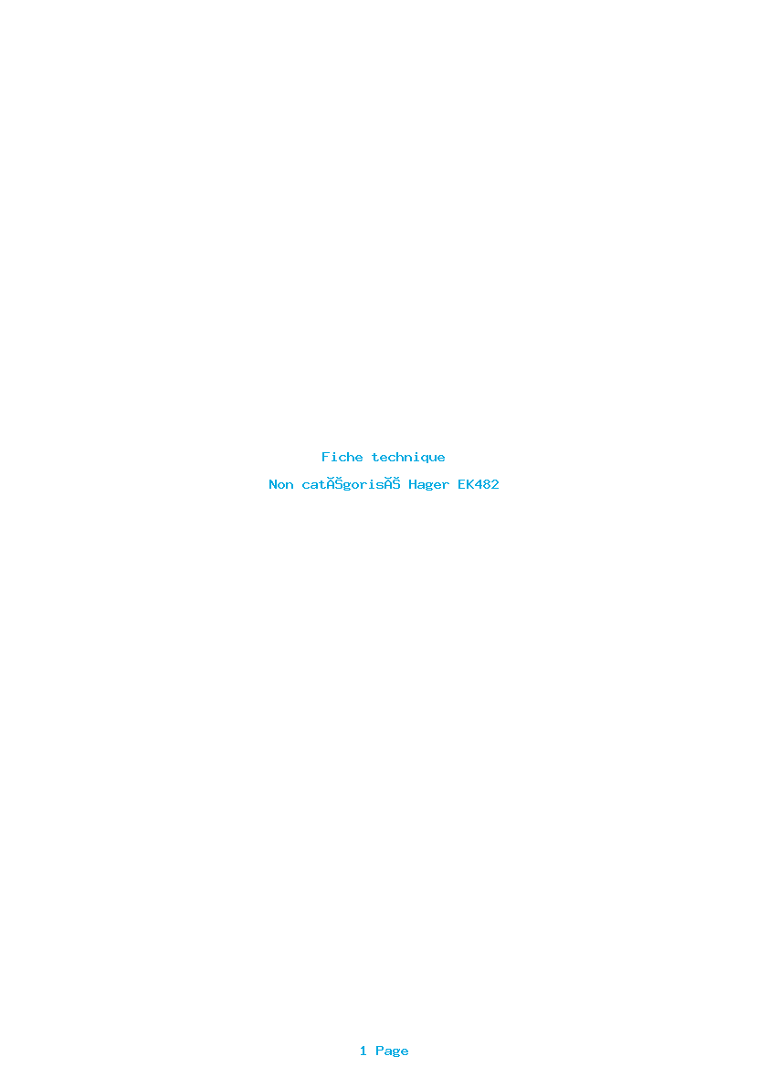 Image de la première page du manuel de l'appareil EK482
