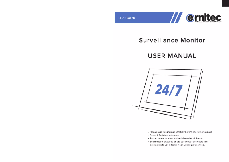 Page 1 de la notice Manuel utilisateur Ernitec 0070-24128