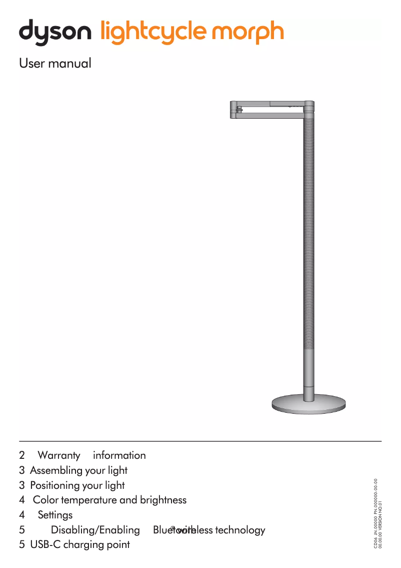 Page 1 de la notice Manuel utilisateur Dyson Lightcycle Morph floor