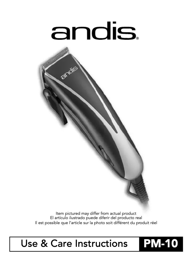 Page 1 de la notice Manuel utilisateur Andis PM-10