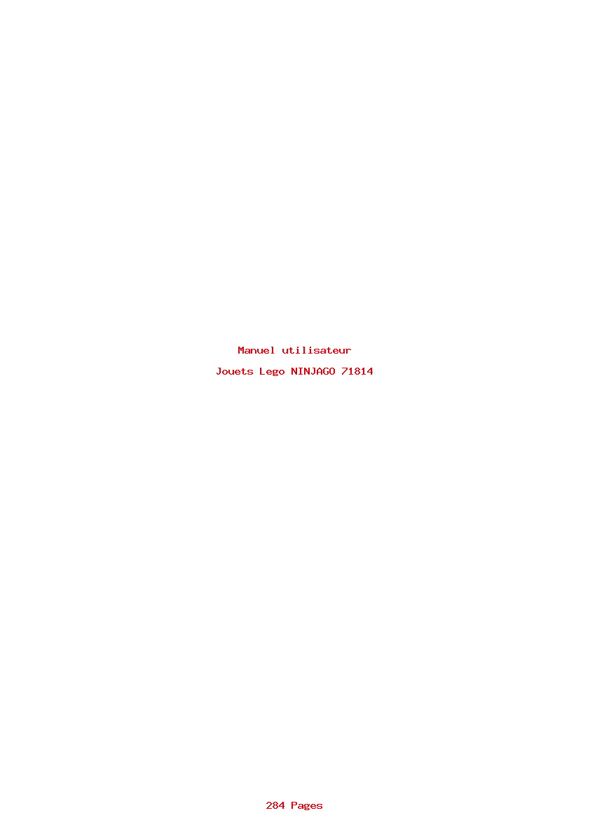 Page 1 de la notice Manuel utilisateur Lego NINJAGO 71814