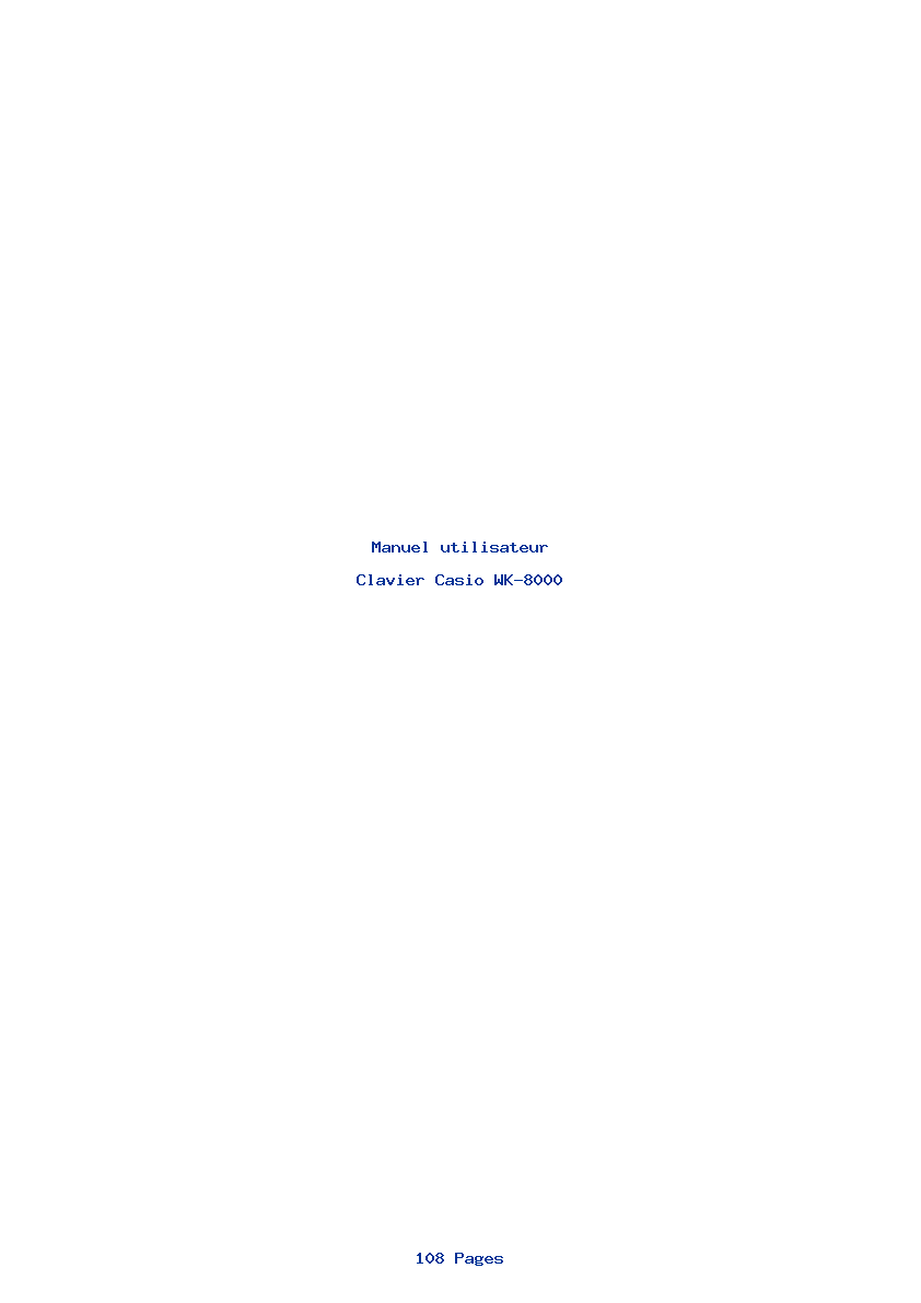 Page 1 de la notice Manuel utilisateur Casio WK-8000