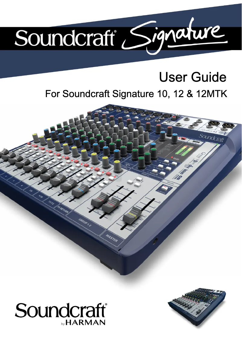 Page 1 de la notice Manuel utilisateur Soundcraft Signature 10