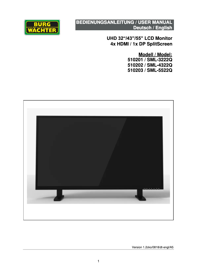 Page 1 de la notice Manuel utilisateur Burg Wächter SML-3222Q