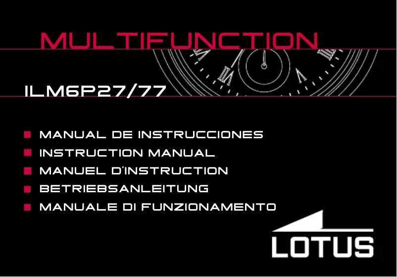 Page 1 de la notice Manuel utilisateur Lotus 15705