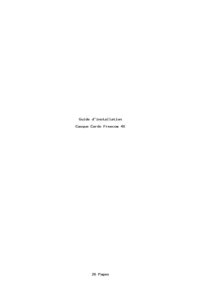 Page 1 de la notice Guide d'installation Cardo Freecom 4X