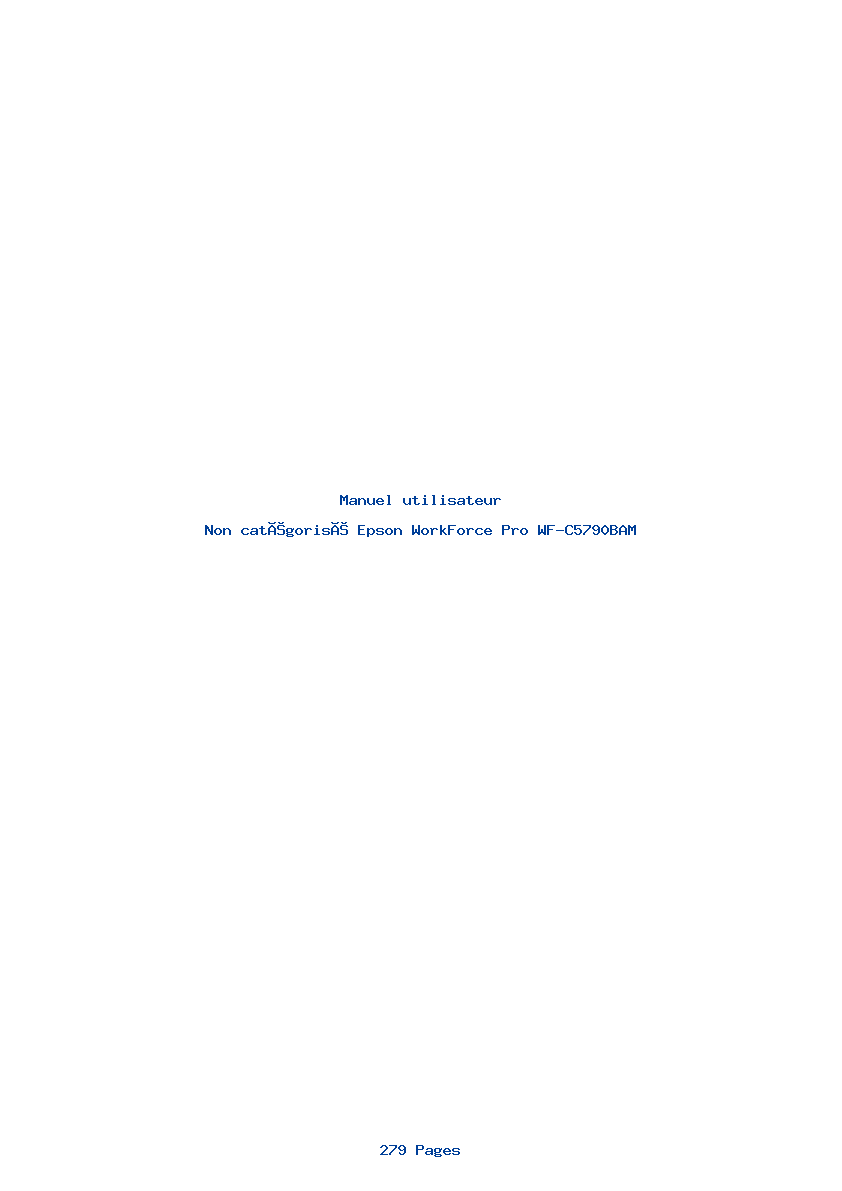 Page 1 de la notice Manuel utilisateur Epson WorkForce Pro WF-C5790BAM