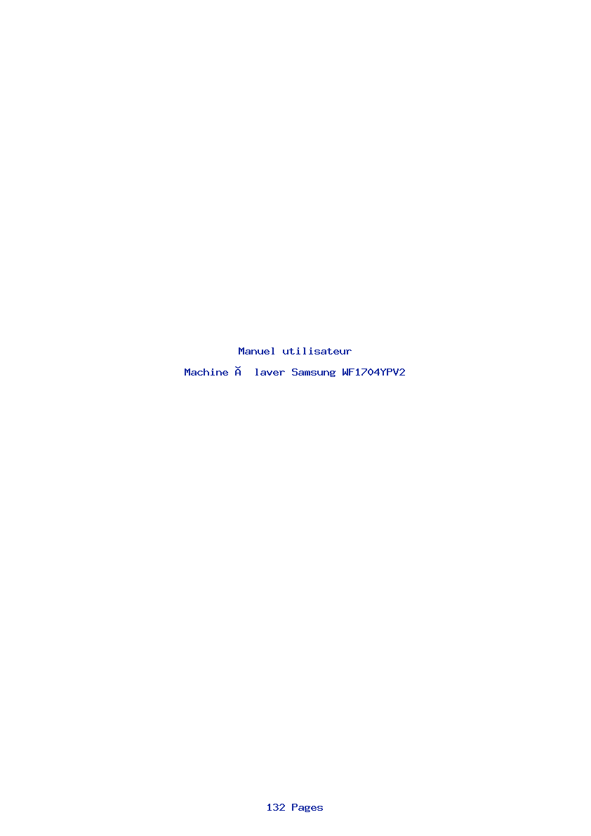 Page 1 de la notice Manuel utilisateur Samsung WF1704YPV2