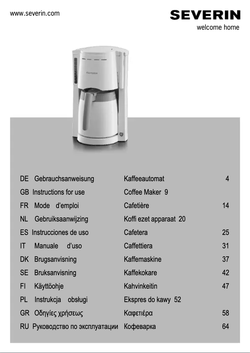 Page 1 de la notice Manuel utilisateur Severin KA 4118
