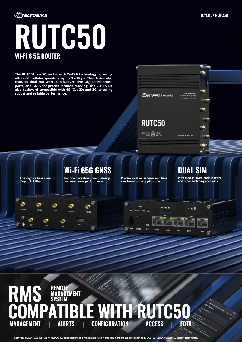 Página 1 del manual Manual de usuario Teltonika RUTC50