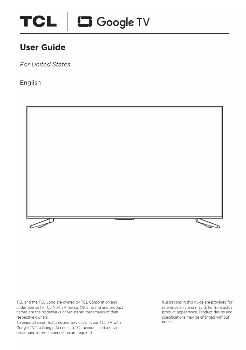 Page 1 of the manual User Manual TCL 65Q750G