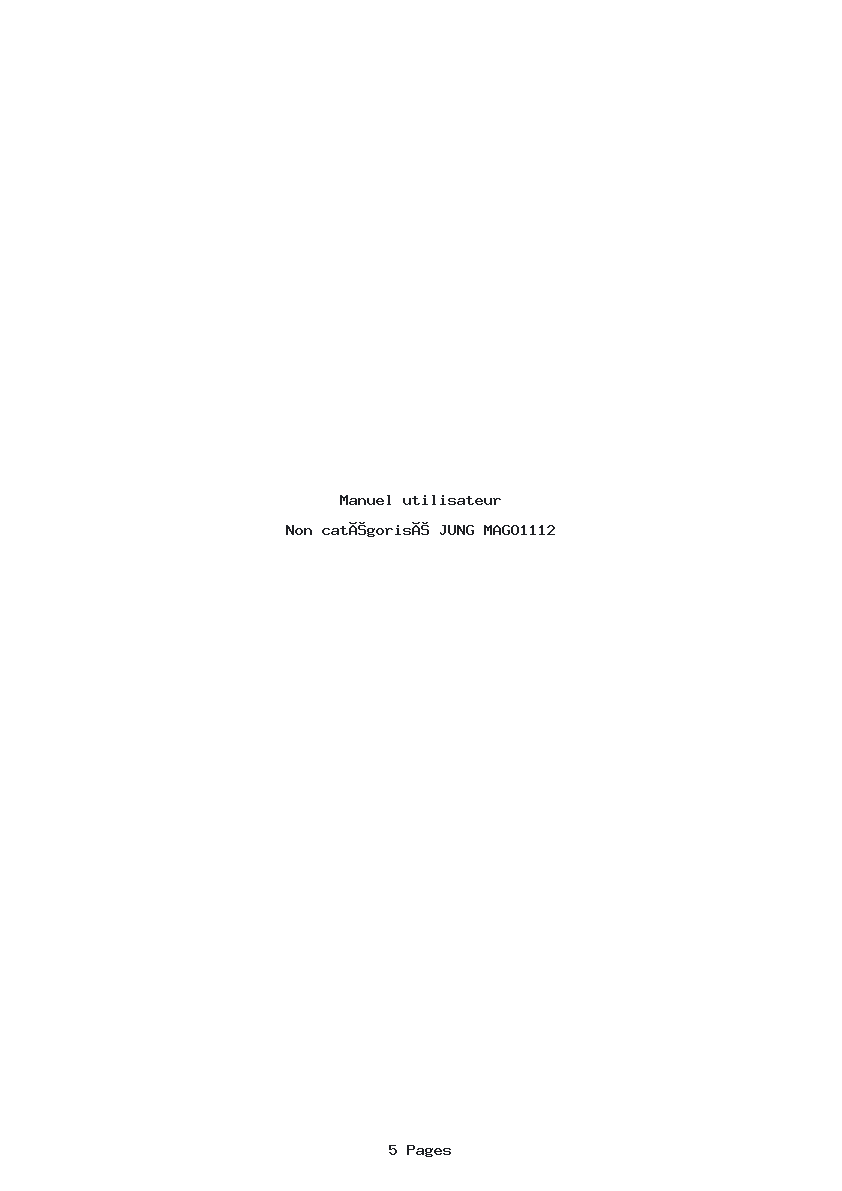 Page 1 de la notice Manuel utilisateur JUNG MAGO1112