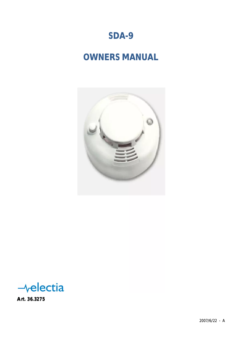 Página 1 del manual Manual de usuario Electia SDA-9