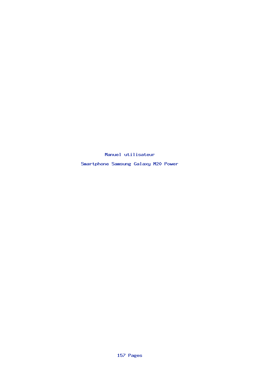 Page 1 de la notice Manuel utilisateur Samsung Galaxy M20 Power