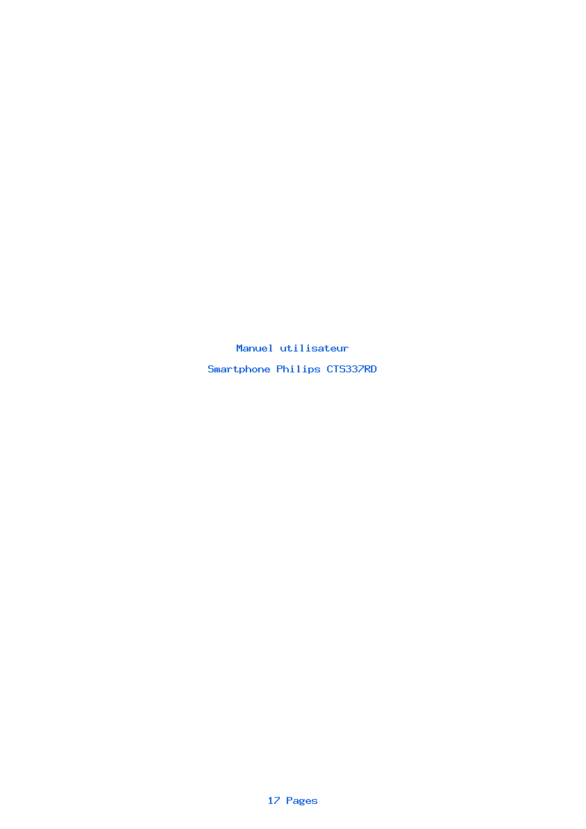 Page 1 de la notice Manuel utilisateur Philips CTS337RD