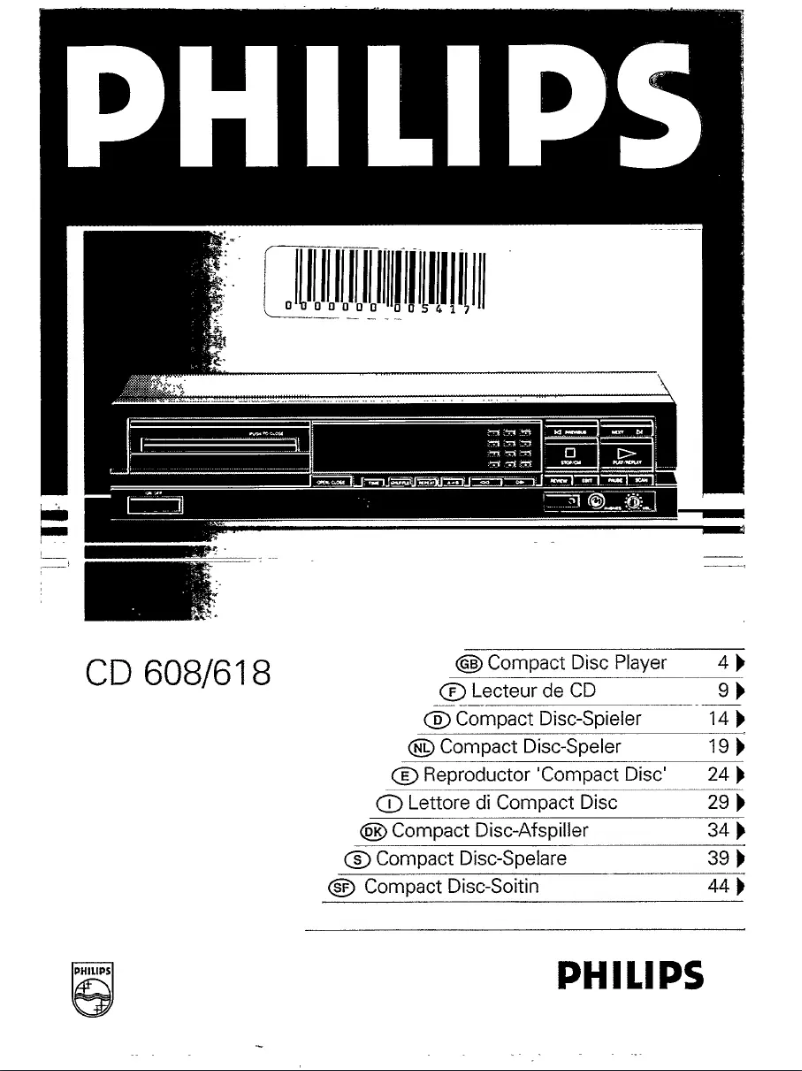 Page n°1 - Manuel utilisateur Philips CD608