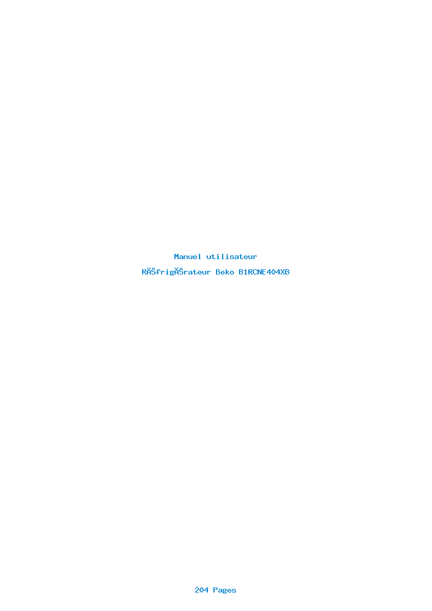 Page 1 de la notice Manuel utilisateur Beko B1RCNE404XB