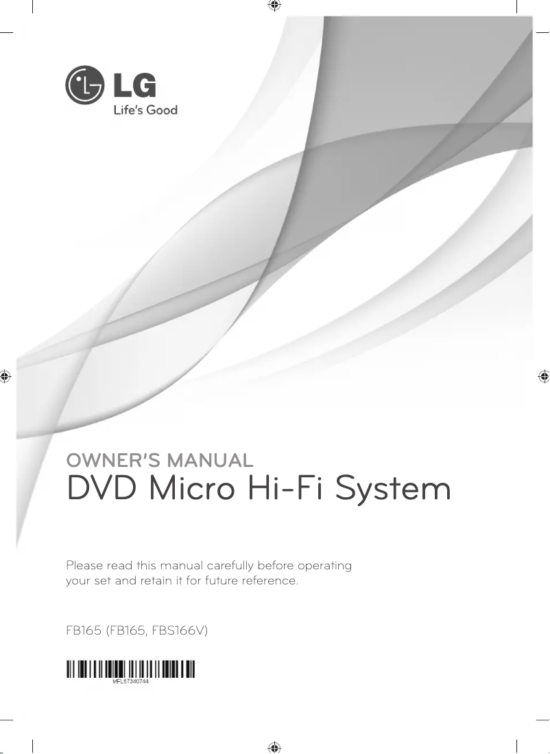 Page 1 of the manual User Manual LG FB165