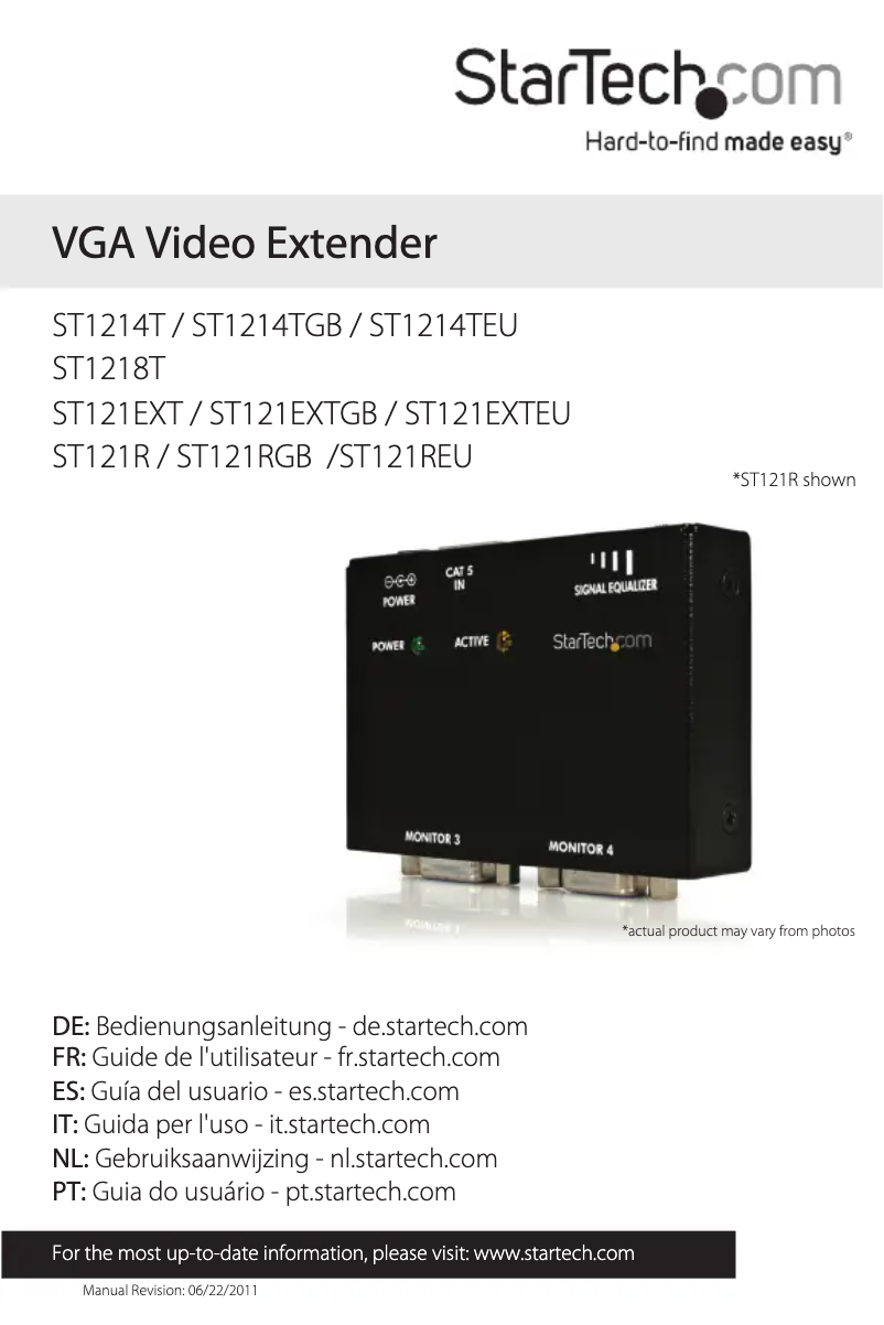 Página 1 del manual Manual de usuario StarTech.com ST121RGB