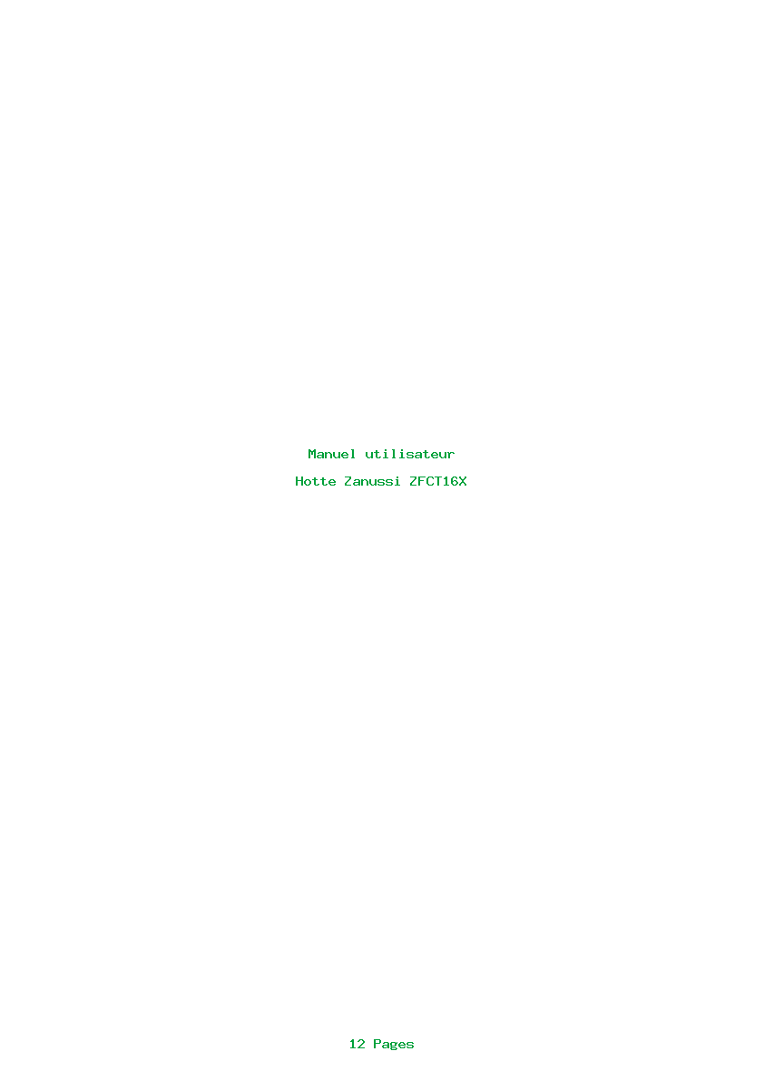 Image de la première page du manuel de l'appareil ZFCT16X