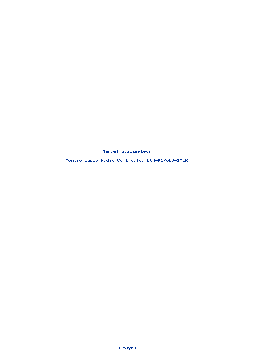 Page 1 de la notice Manuel utilisateur Casio Radio Controlled LCW-M170DB-1AER