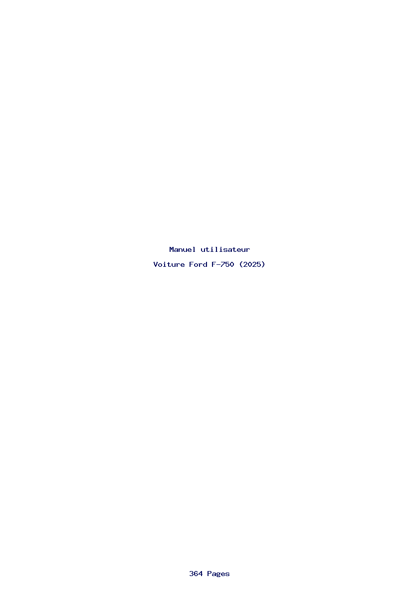 Page 1 de la notice Manuel utilisateur Ford F-750 (2025)