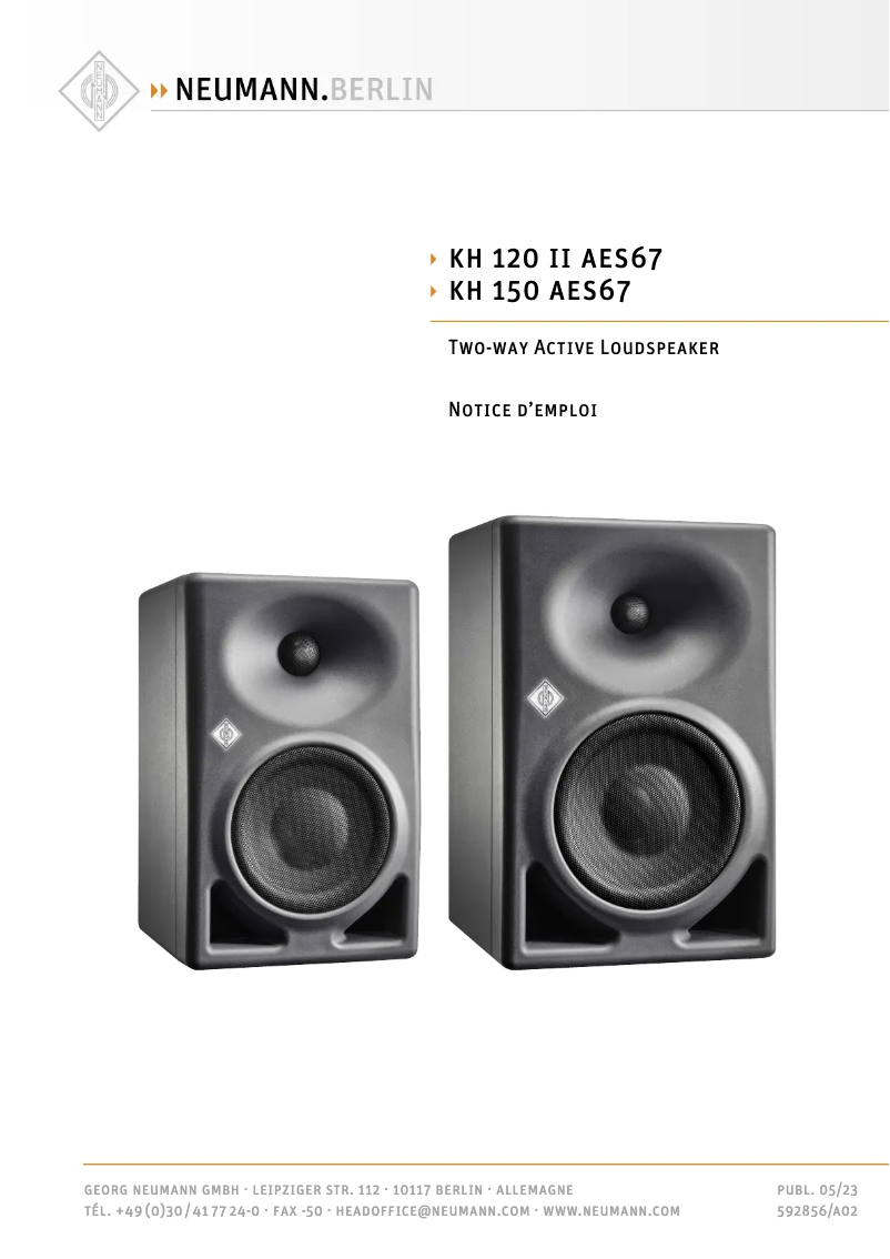 Page 1 de la notice Manuel utilisateur Neumann KH 150