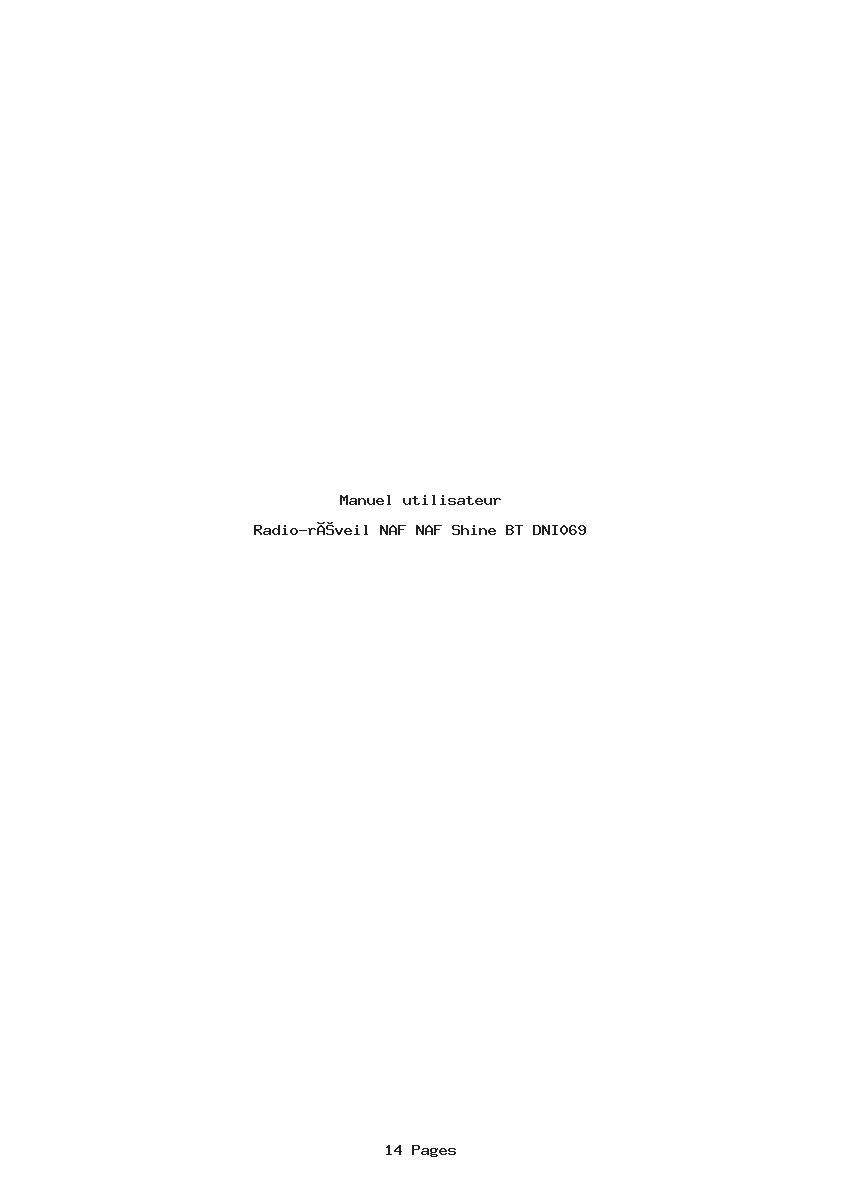 Page 1 de la notice Manuel utilisateur NAF NAF Shine BT DNI069