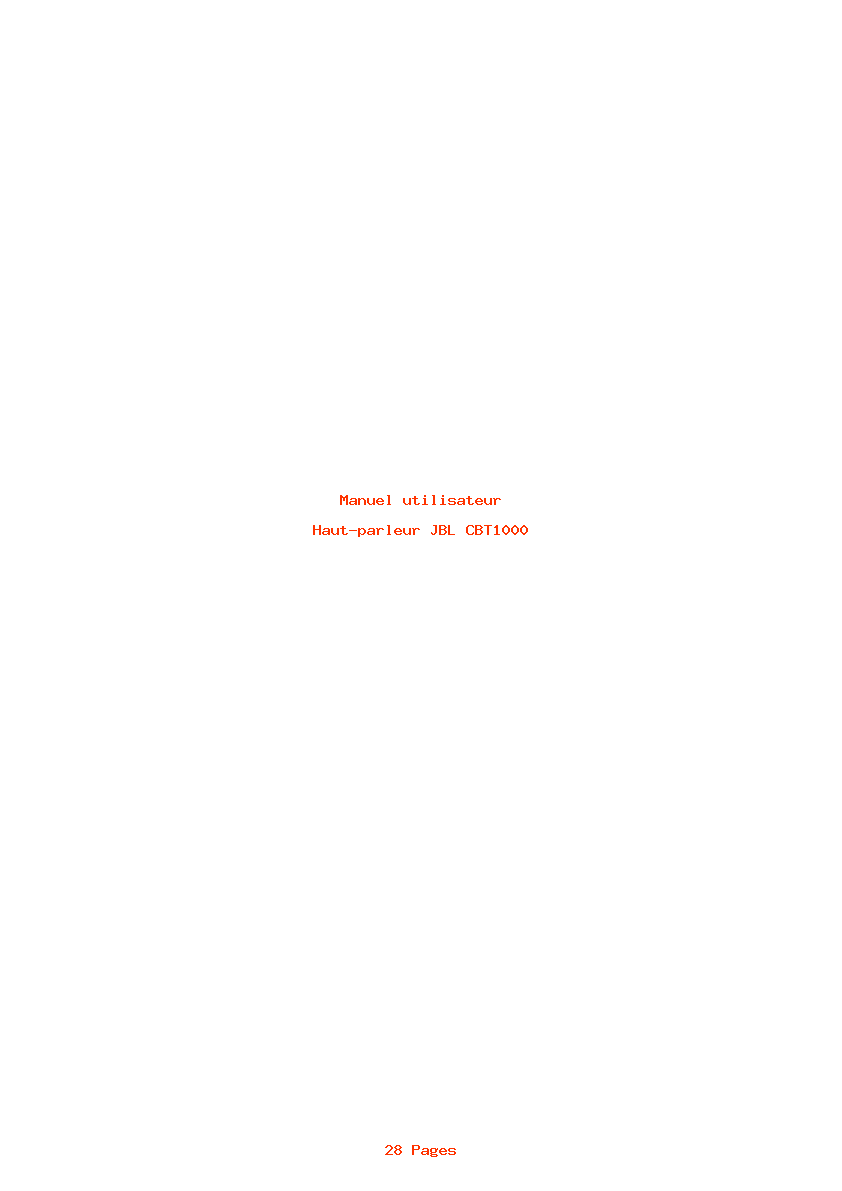 Page 1 de la notice Manuel utilisateur JBL CBT1000