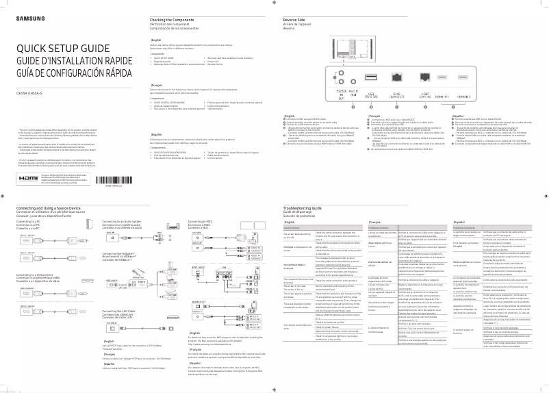 Página 1 del manual Guía de inicio rápido Samsung OH55A