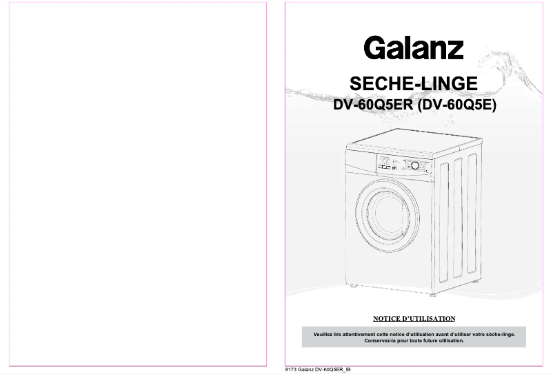 Page 1 de la notice Manuel utilisateur Galanz DV-60Q5ER