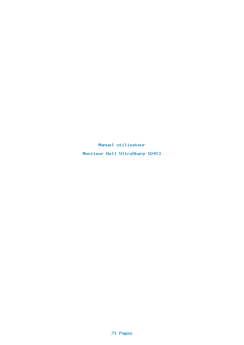 Page 1 de la notice Manuel utilisateur Dell UltraSharp U2413