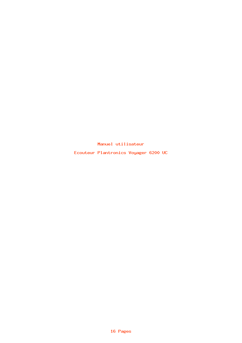 Page 1 de la notice Manuel utilisateur Plantronics Voyager 6200 UC