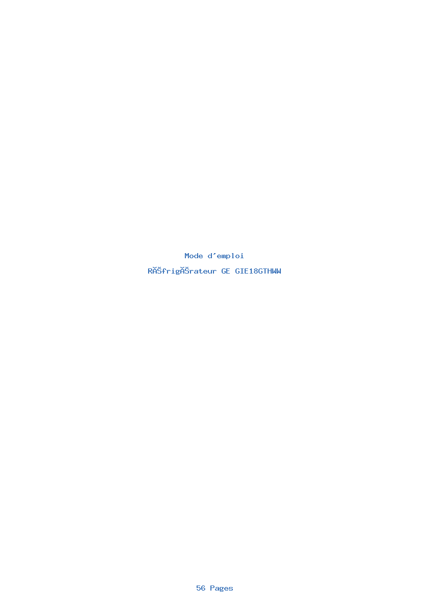 Page 1 de la notice Mode d'emploi GE GIE18GTHWW