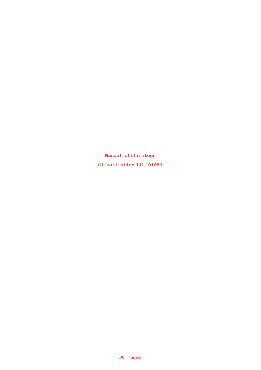 Page 1 de la notice Manuel utilisateur LG IA10BN