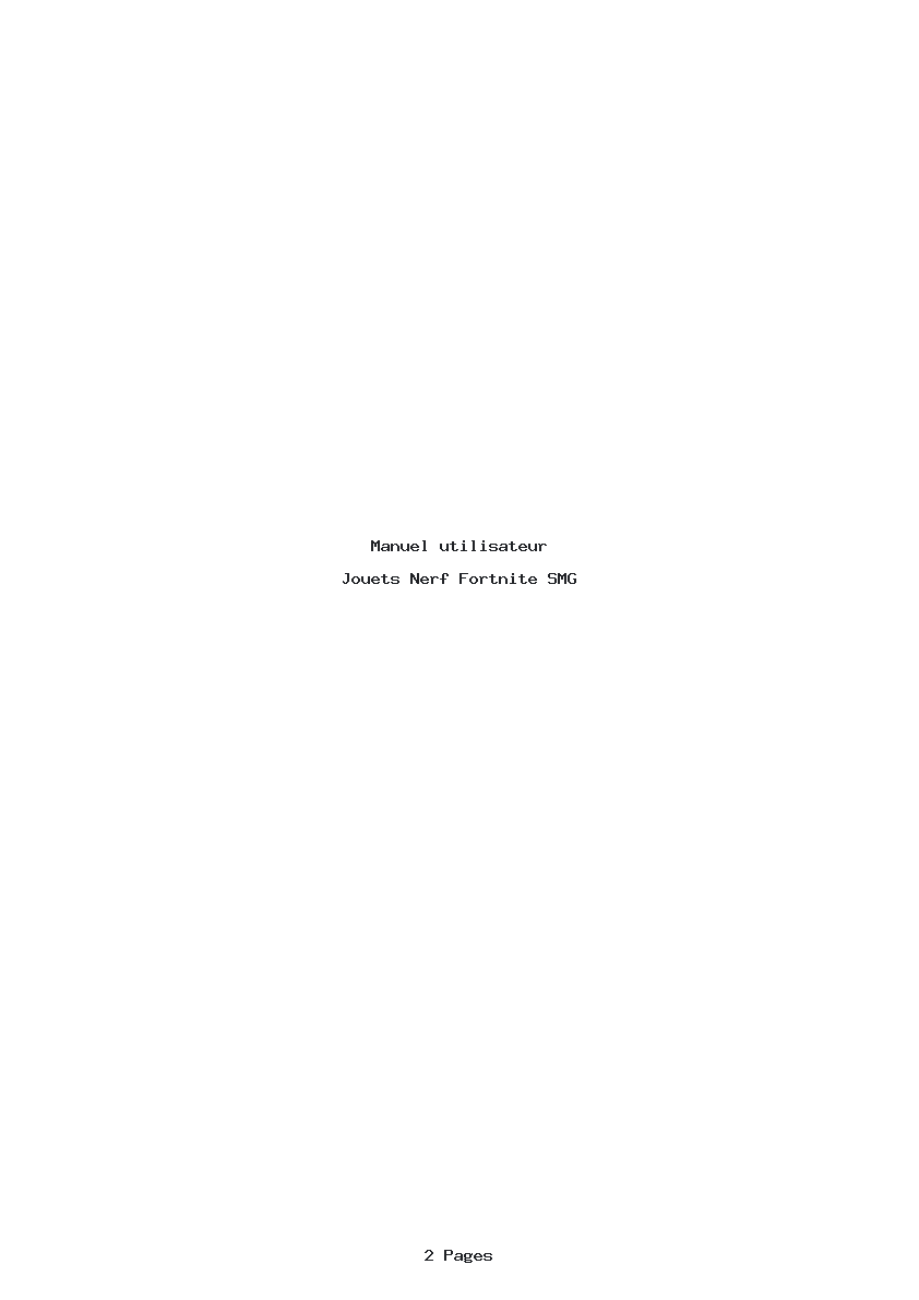 Page 1 de la notice Manuel utilisateur Nerf Fortnite SMG