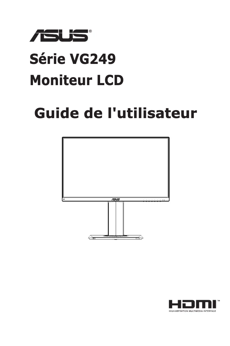 Page 1 de la notice Manuel utilisateur Asus TUF Gaming VG249Q